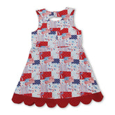 Mini Rodeo sleeveless flag bow scallop girls&