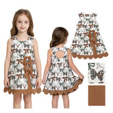Sleeveless camo bow deer scallop kids&
