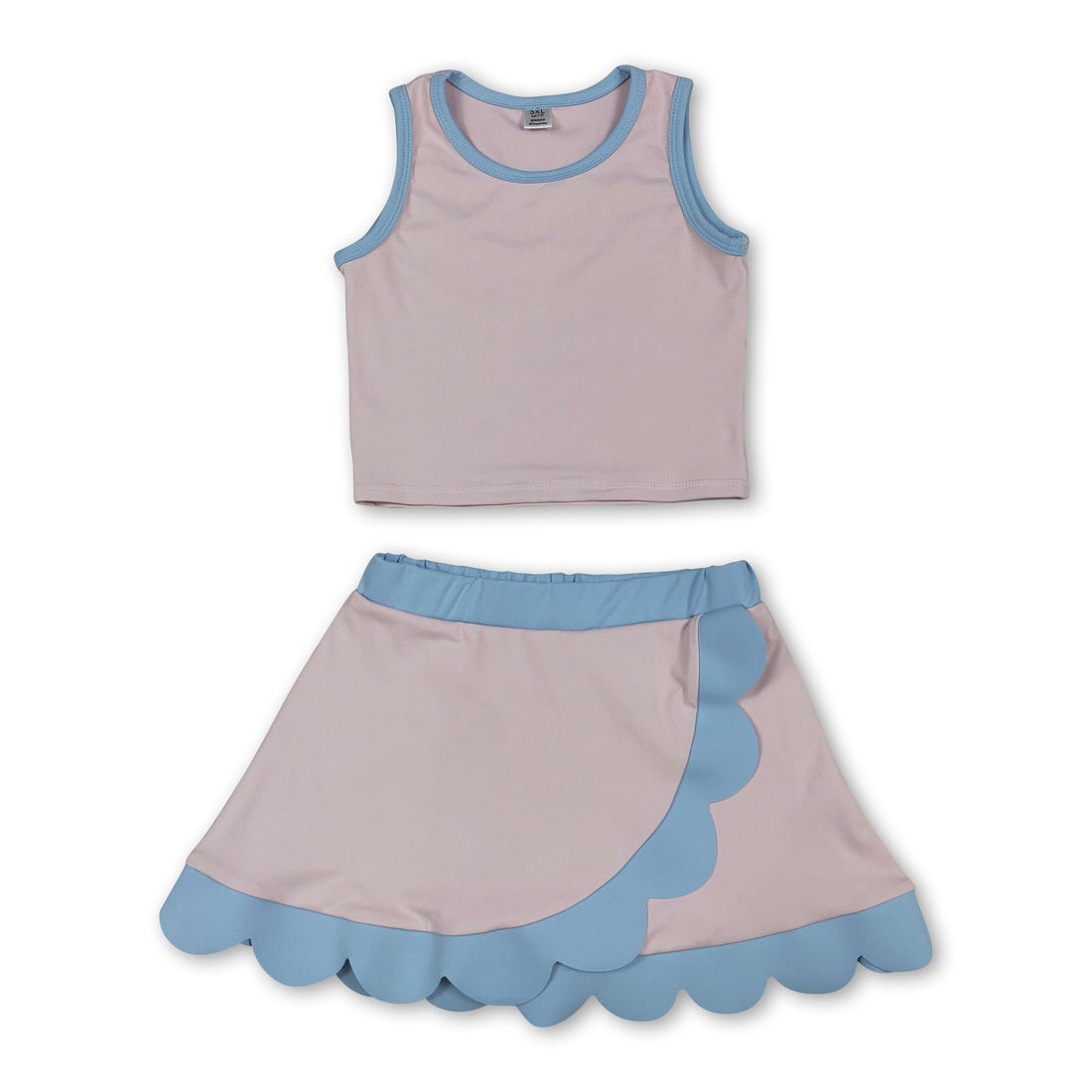 Light pink and blue scallop girls&