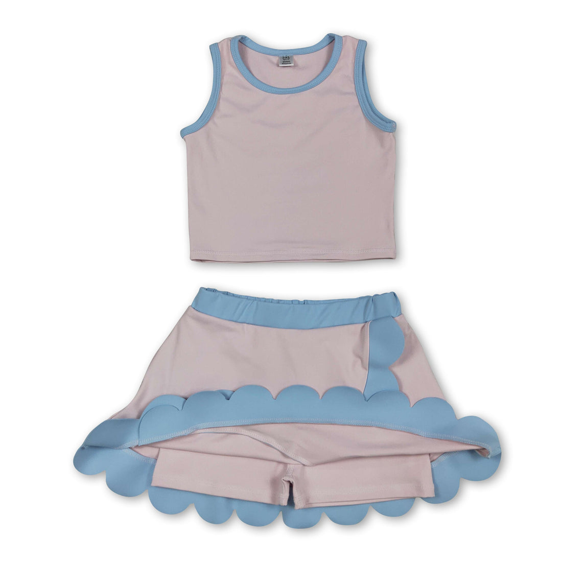 Light pink and blue scallop girls&
