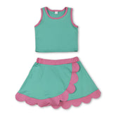 Mint pink scallop girls&