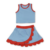Light blue and orange scallop girls&