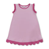 Pink scallop ruffle sleeveless kids&