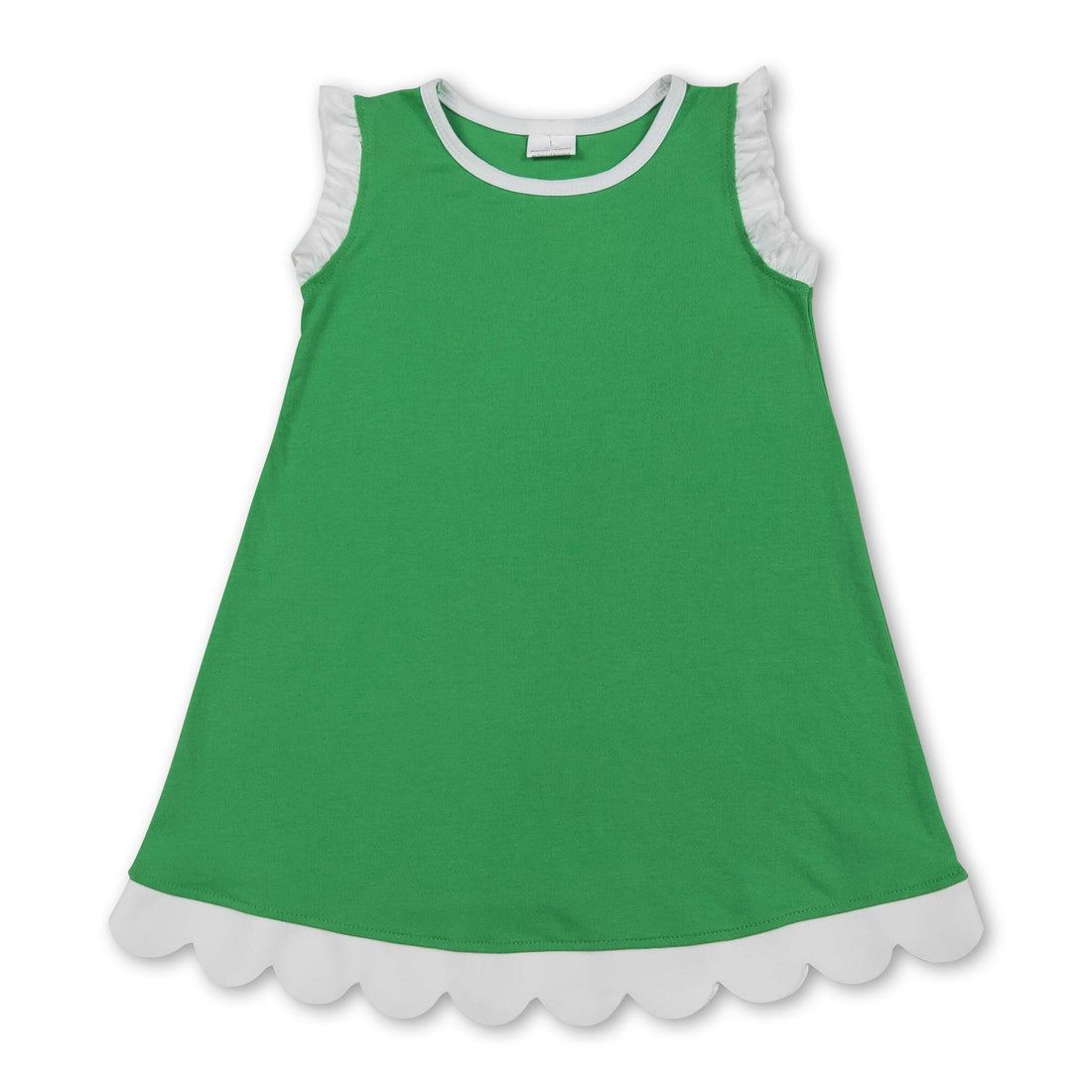 White scallop ruffle sleeveless girls&