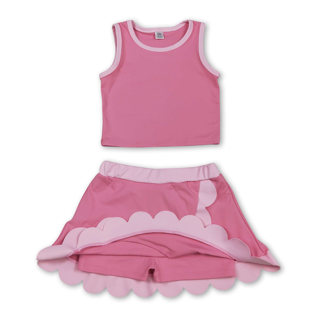 Light pink scallop princess girls&