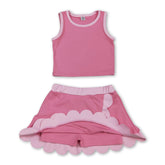 Light pink scallop princess girls&
