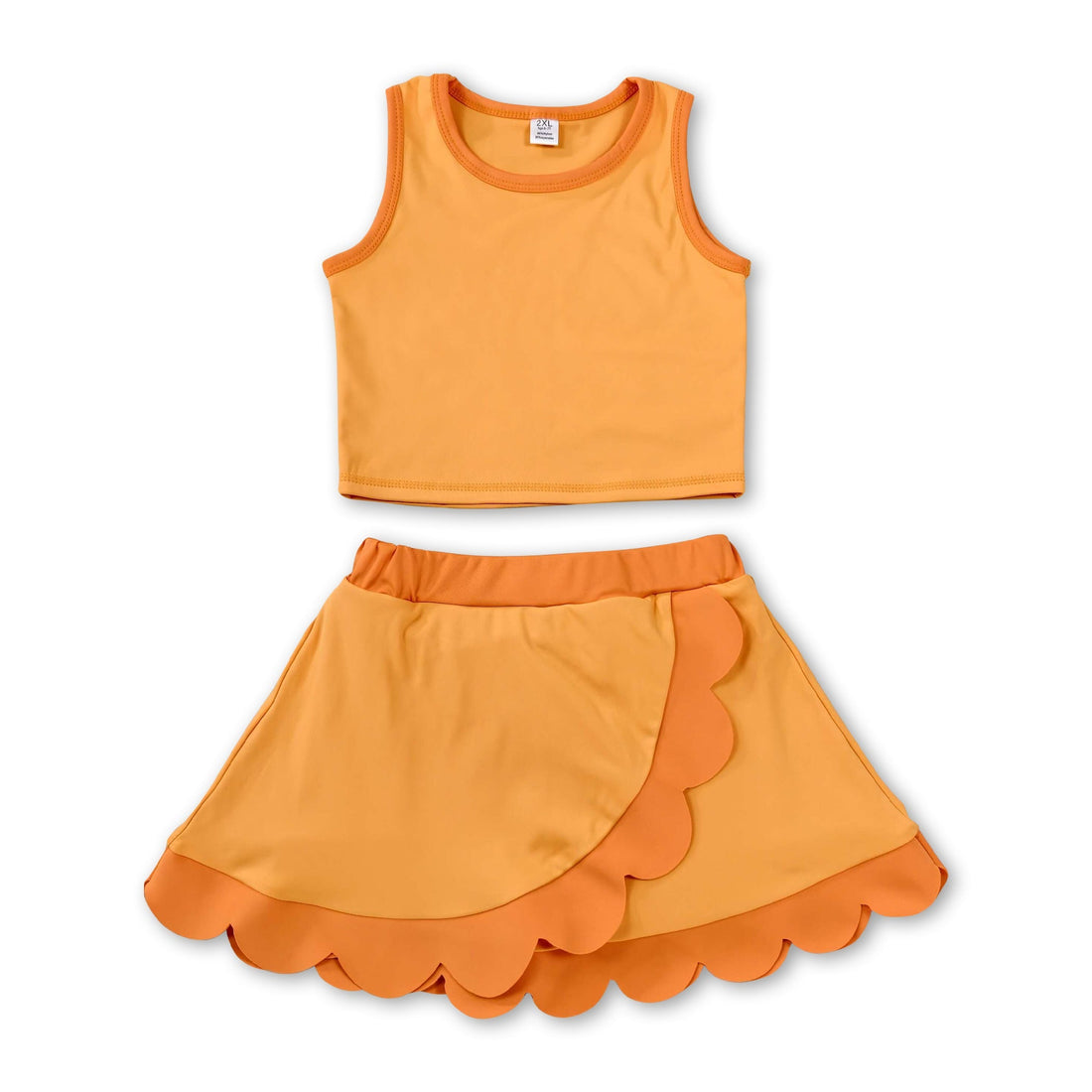 Yellow sleeveless dog scallop girls&
