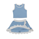 Light blue scallop princess girls&