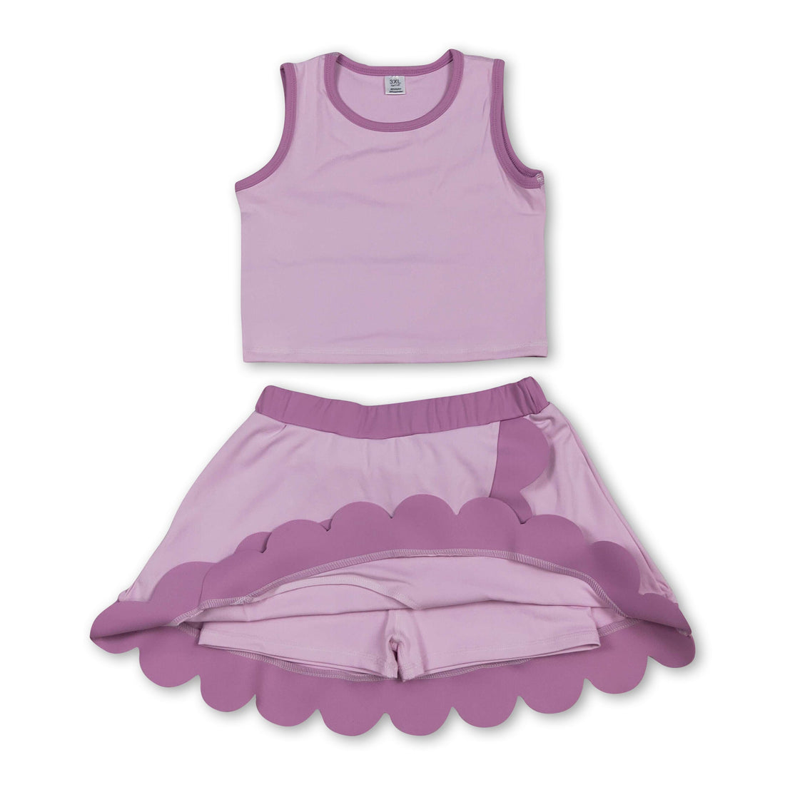 Pink scallop princess girls&