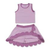 Pink scallop princess girls&