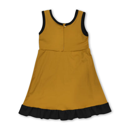Sleeveless black scallop kids girls team athletic dress