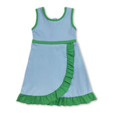 Light blue and green sleeveless ruffle girls&