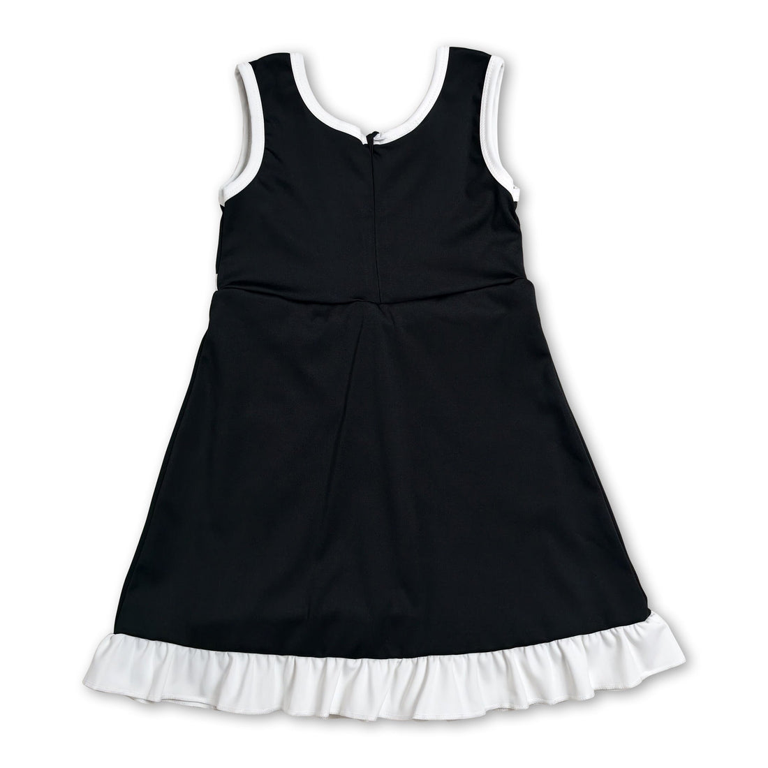 Sleeveless black and white scallop girls&