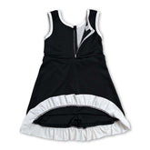 Sleeveless black and white scallop girls&