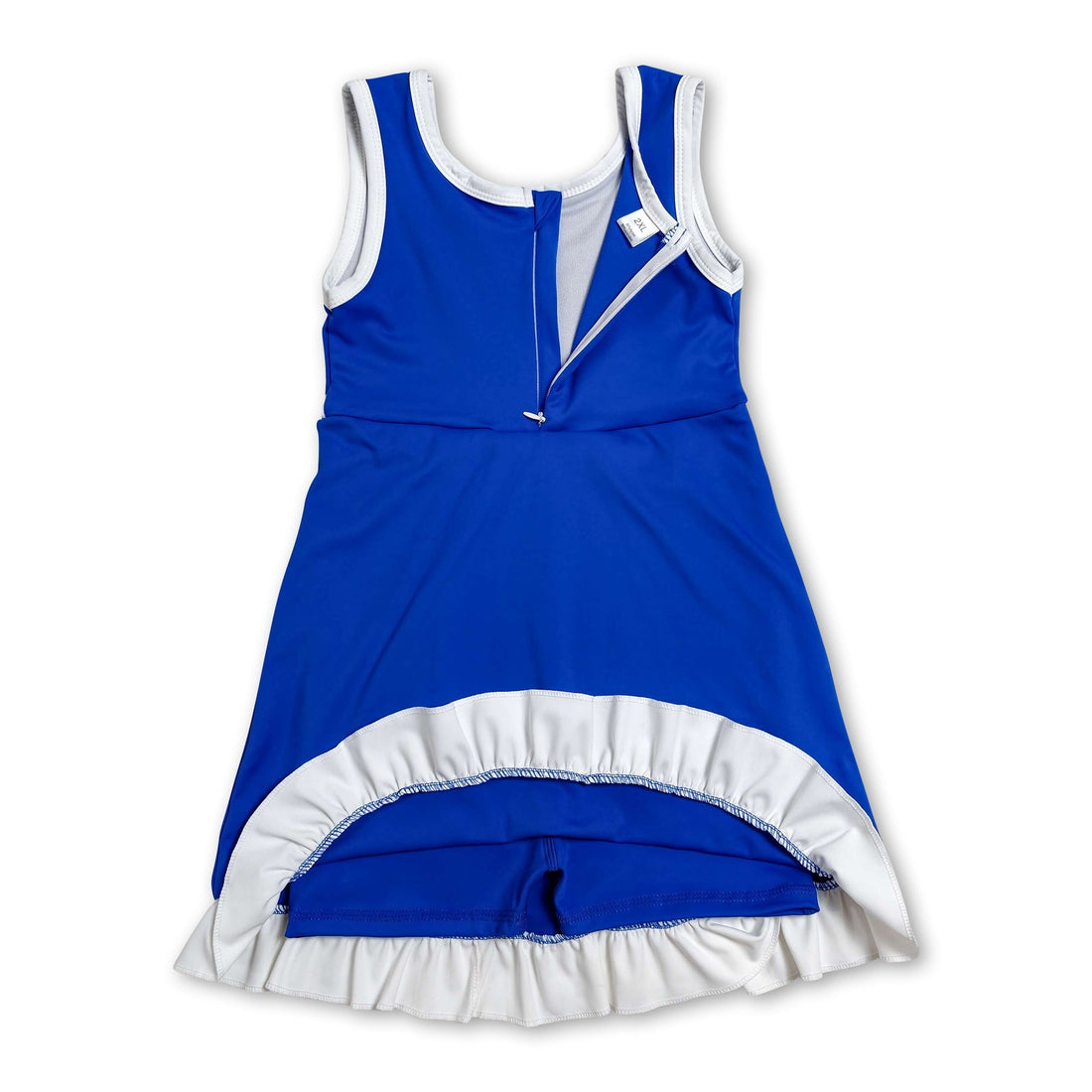 Sleeveless blue and white scallop kids girls&