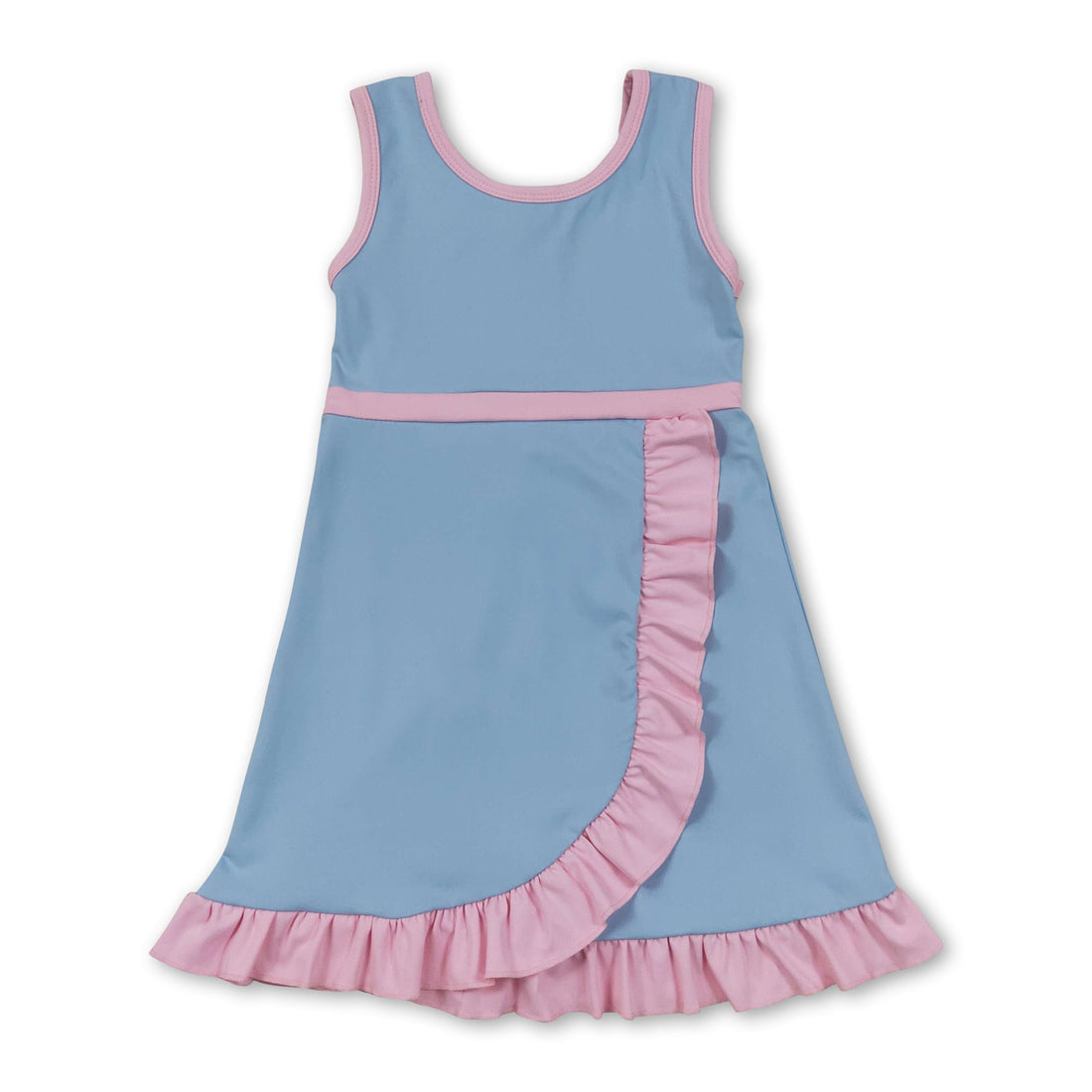 Light blue and pink sleeveless girls&
