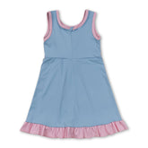 Light blue and pink sleeveless girls&