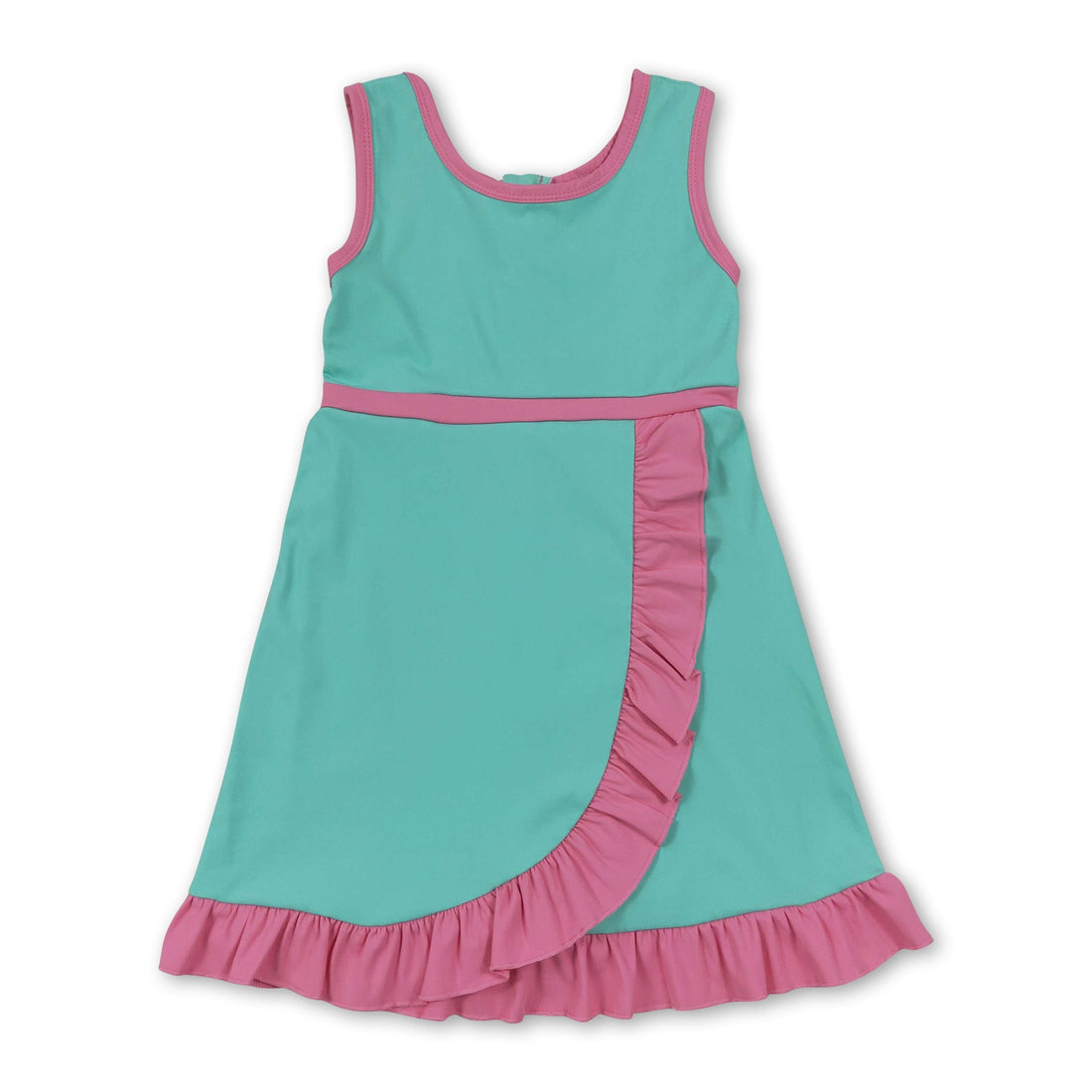 Sleeveless mint pink scallop girls&