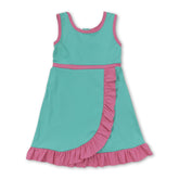 Sleeveless mint pink scallop girls&