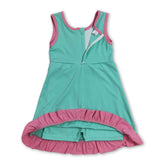 Sleeveless mint pink scallop girls&