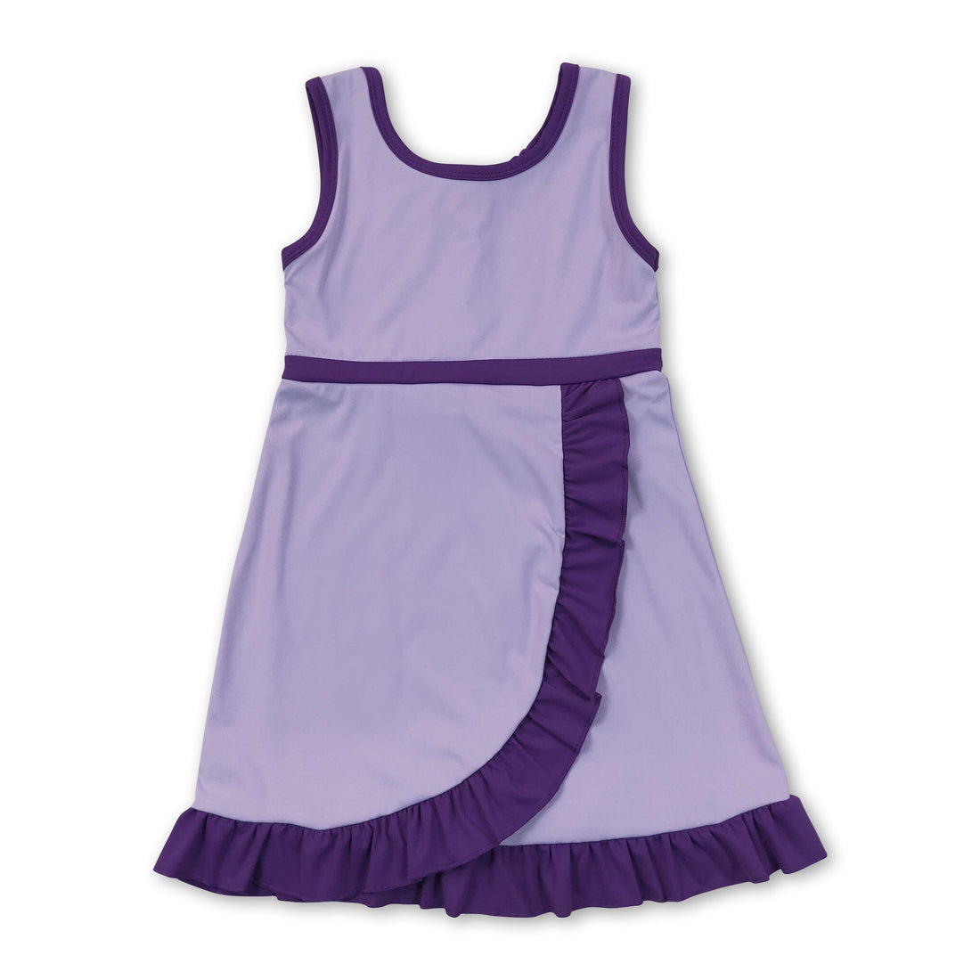 Lavender purple sleeveless ruffle girls&