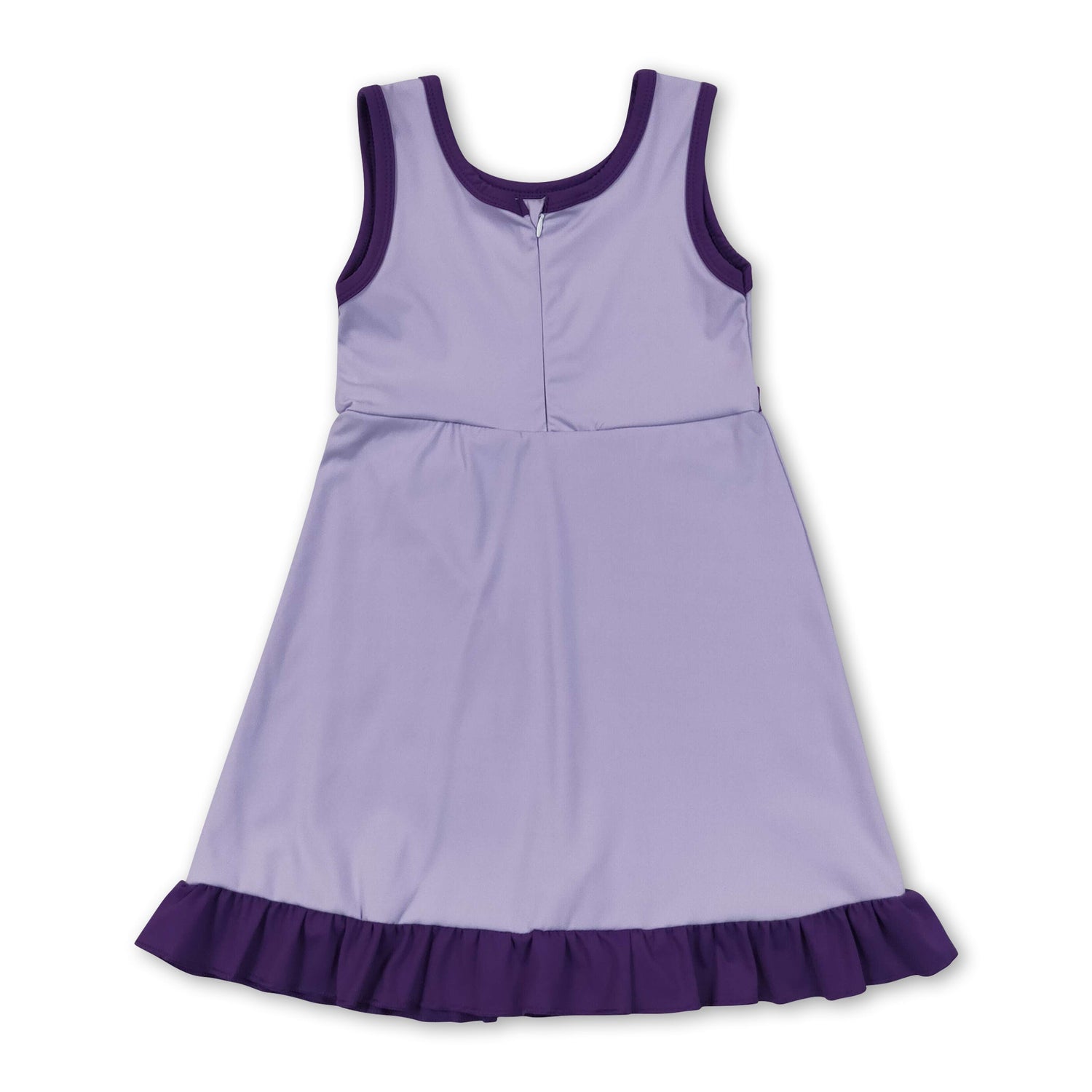 Sleeveless lavender purple ruffle girls athletic dress