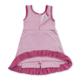 Hot pink sleeveless ruffle girls&