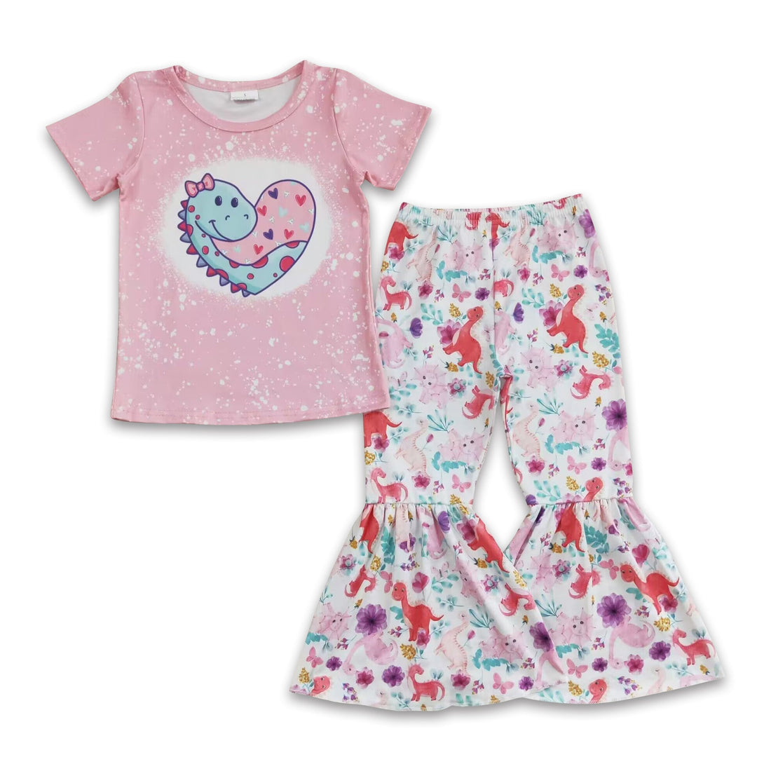 Dinosaur heart pink baby girls cute valentine&