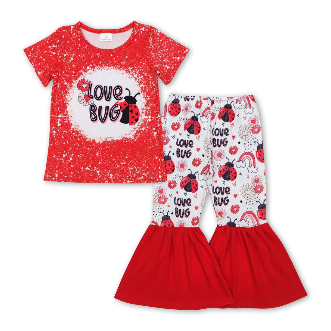 Love bug floral rainbow heart girls valentin&