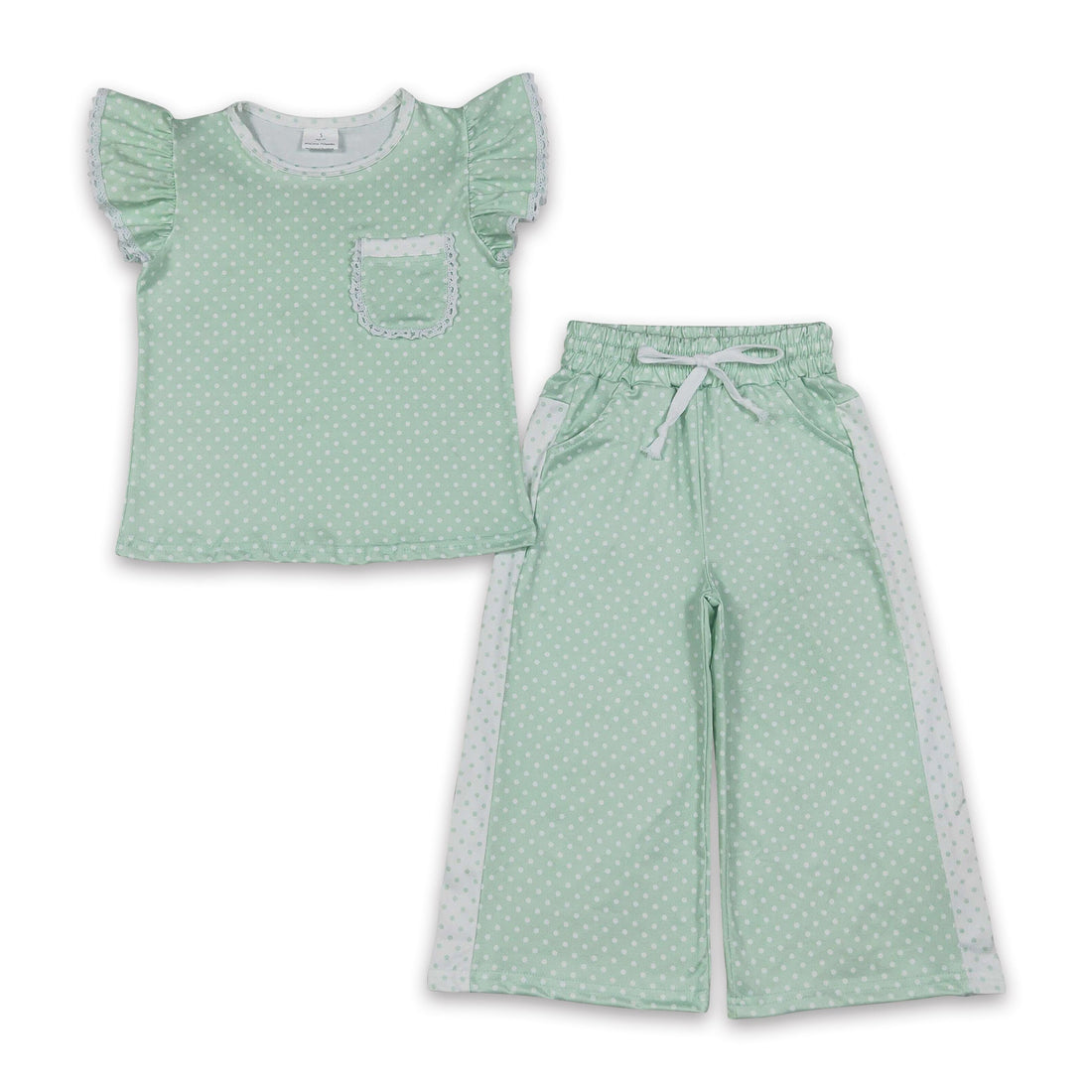 Green polka dot girls&