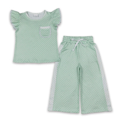 Green polka dot girls&