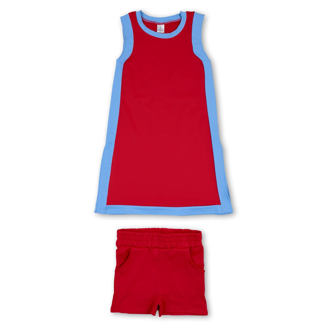 Red light blue dress shorts girls team active outfits