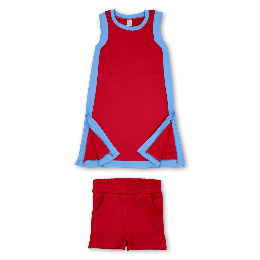 Red light blue dress shorts girls team active outfits