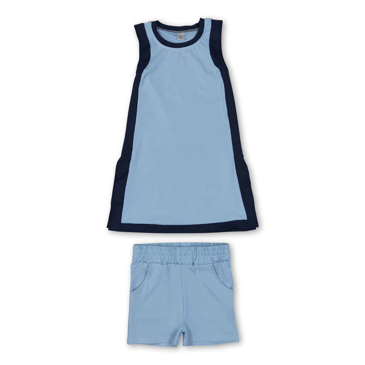 Light blue navy dress shorts girls team active outfits