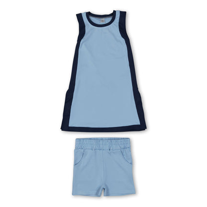 Light blue navy dress shorts girls team active outfits