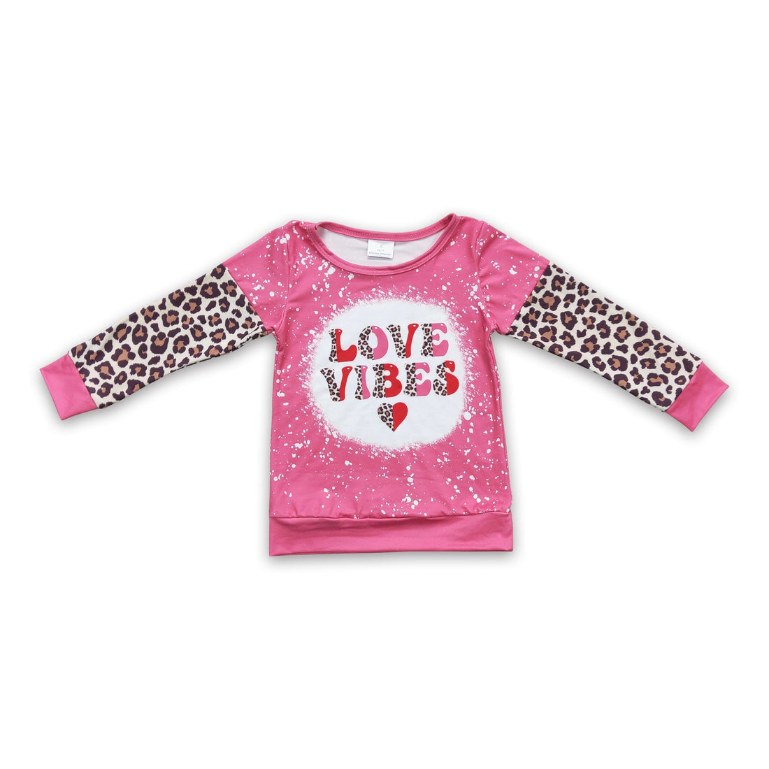 Love vibes heart leopard kids girls valentine&