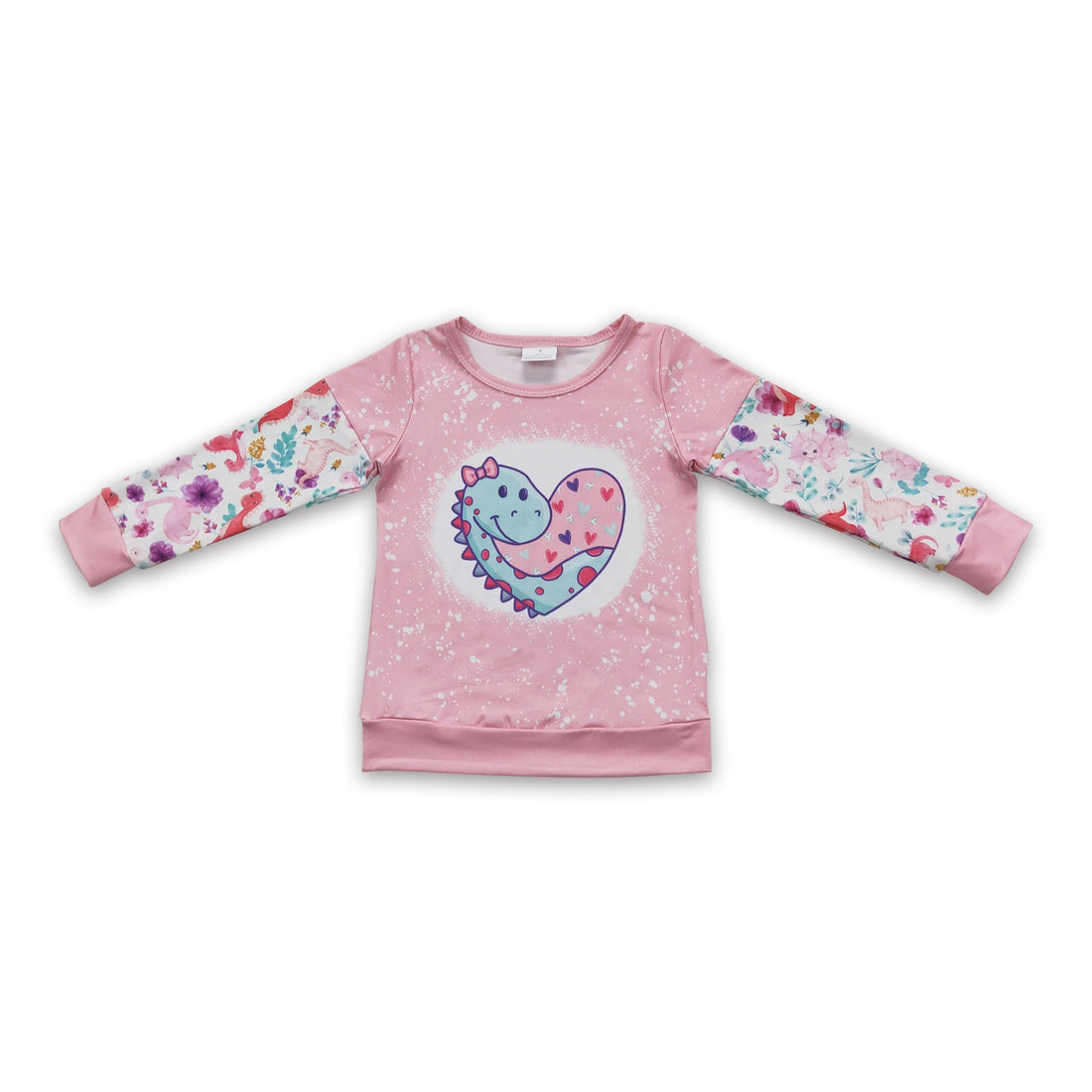 Dinosaur heart pink kids girls valentine&