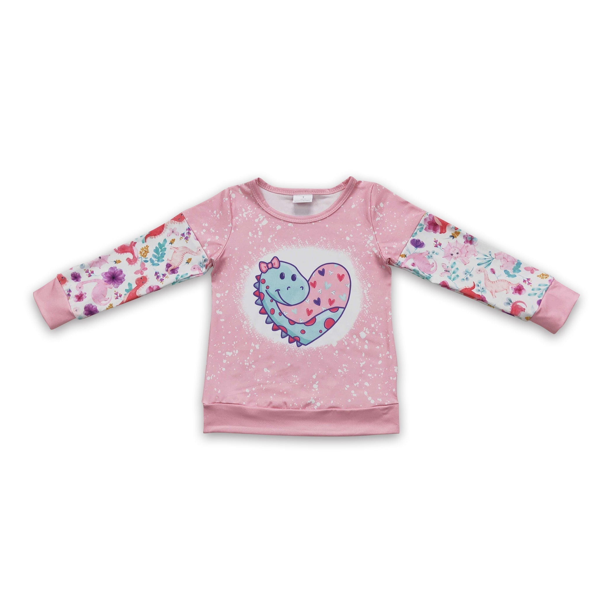 Dinosaur heart pink kids girls valentine&