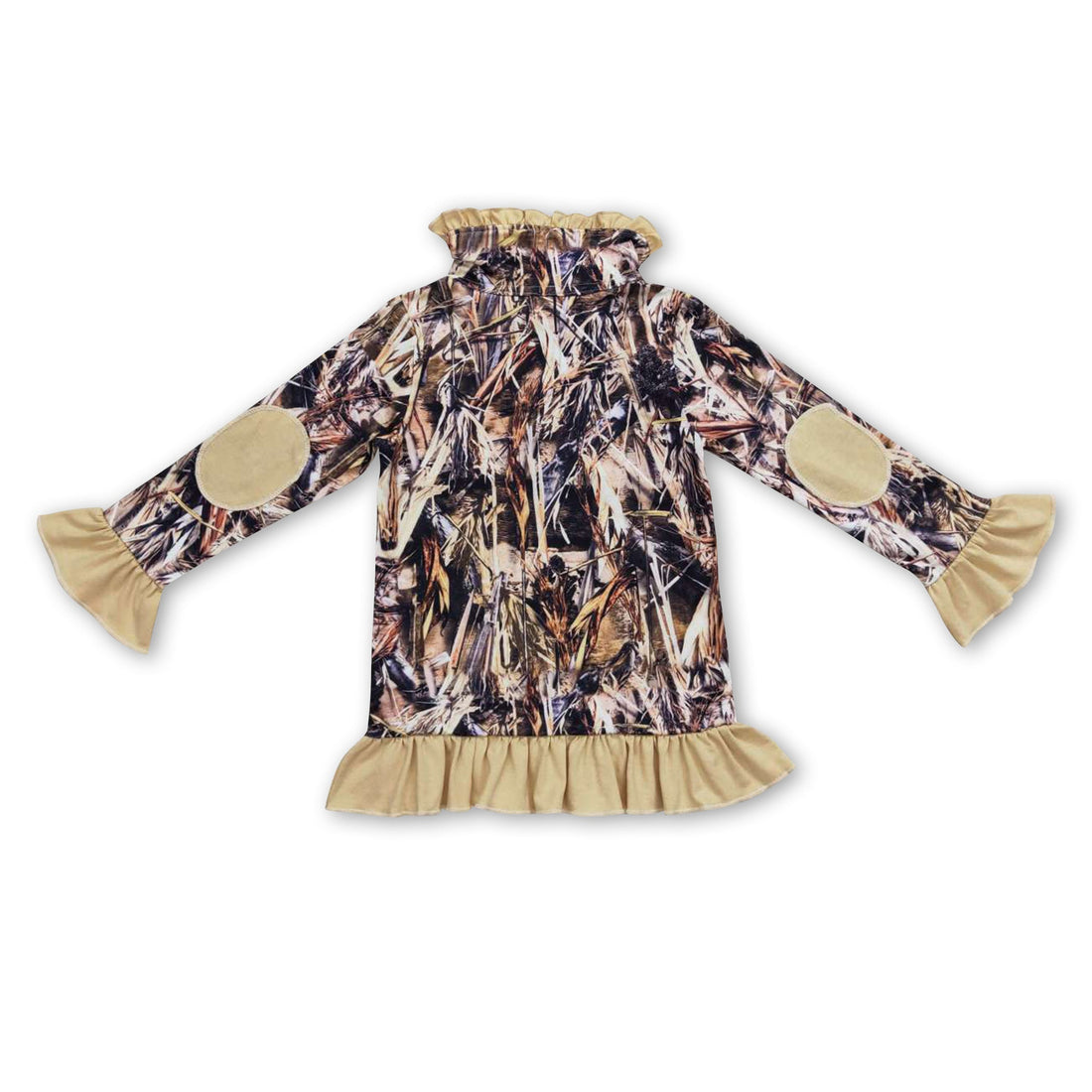 Dog plaid camo kids girls hunting pullover
