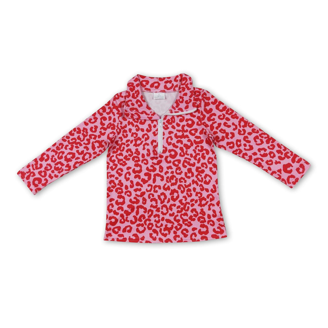 Pink leopard long sleeves girls valentine&