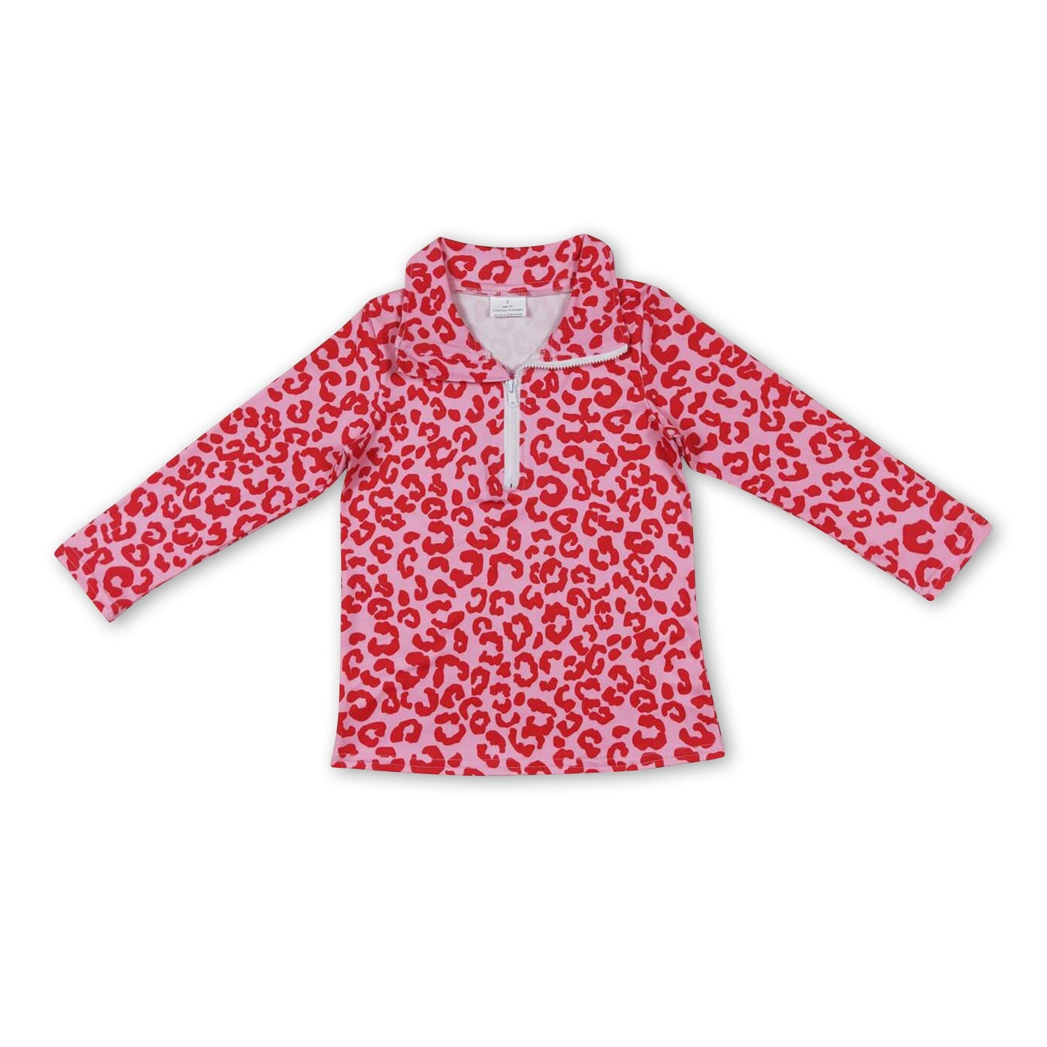 Pink leopard long sleeves girls valentine&