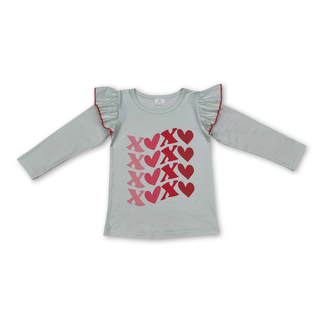 Long sleeves heart baby girls valentine&