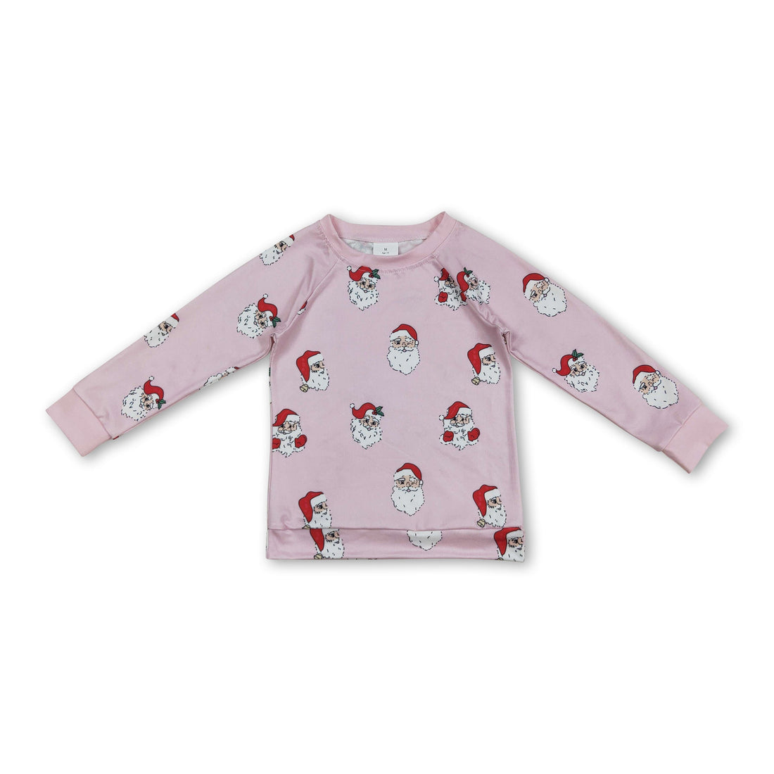 Pink long sleeves santa kids girls Christmas shirt