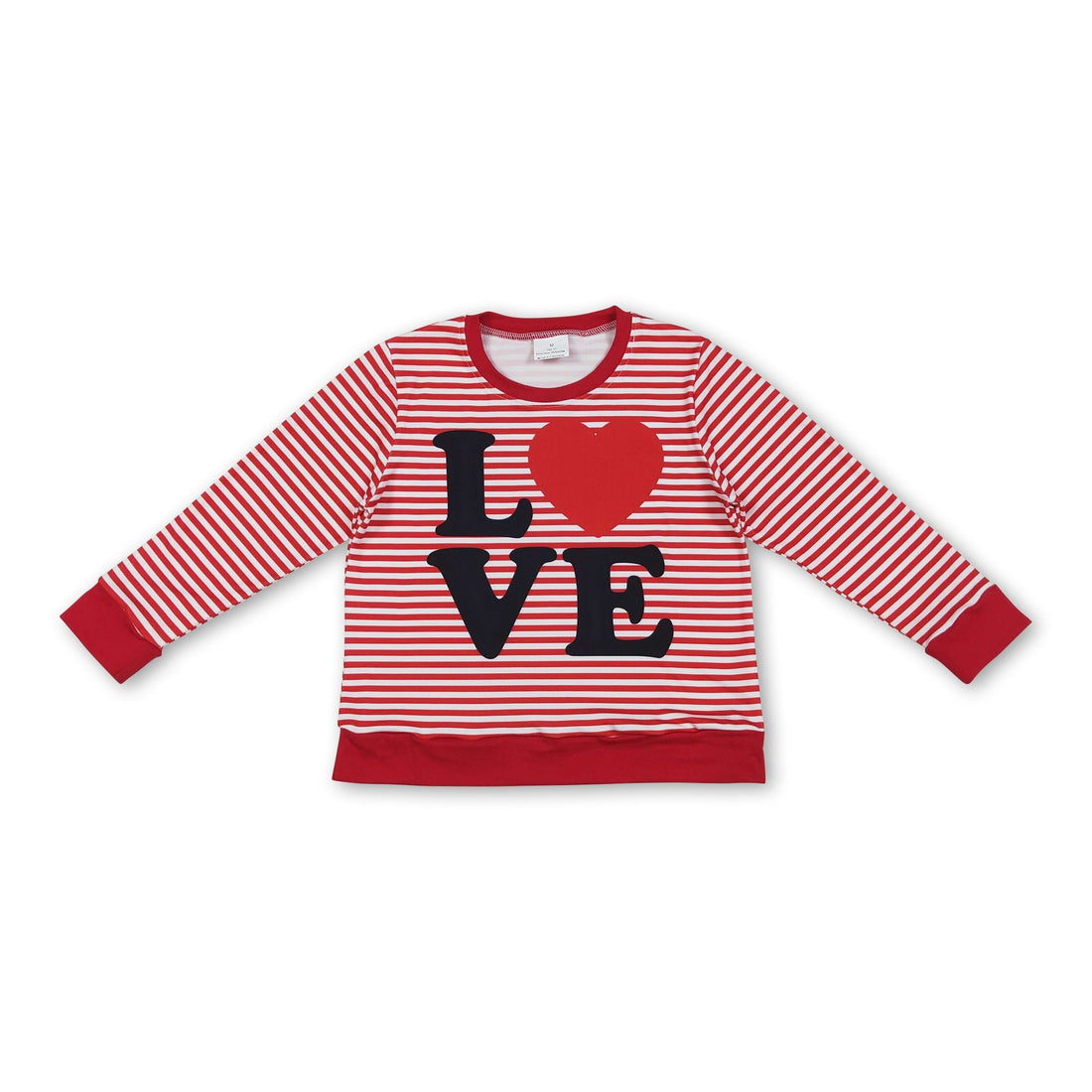 Long sleeves stripe heart love baby kids Valentine&