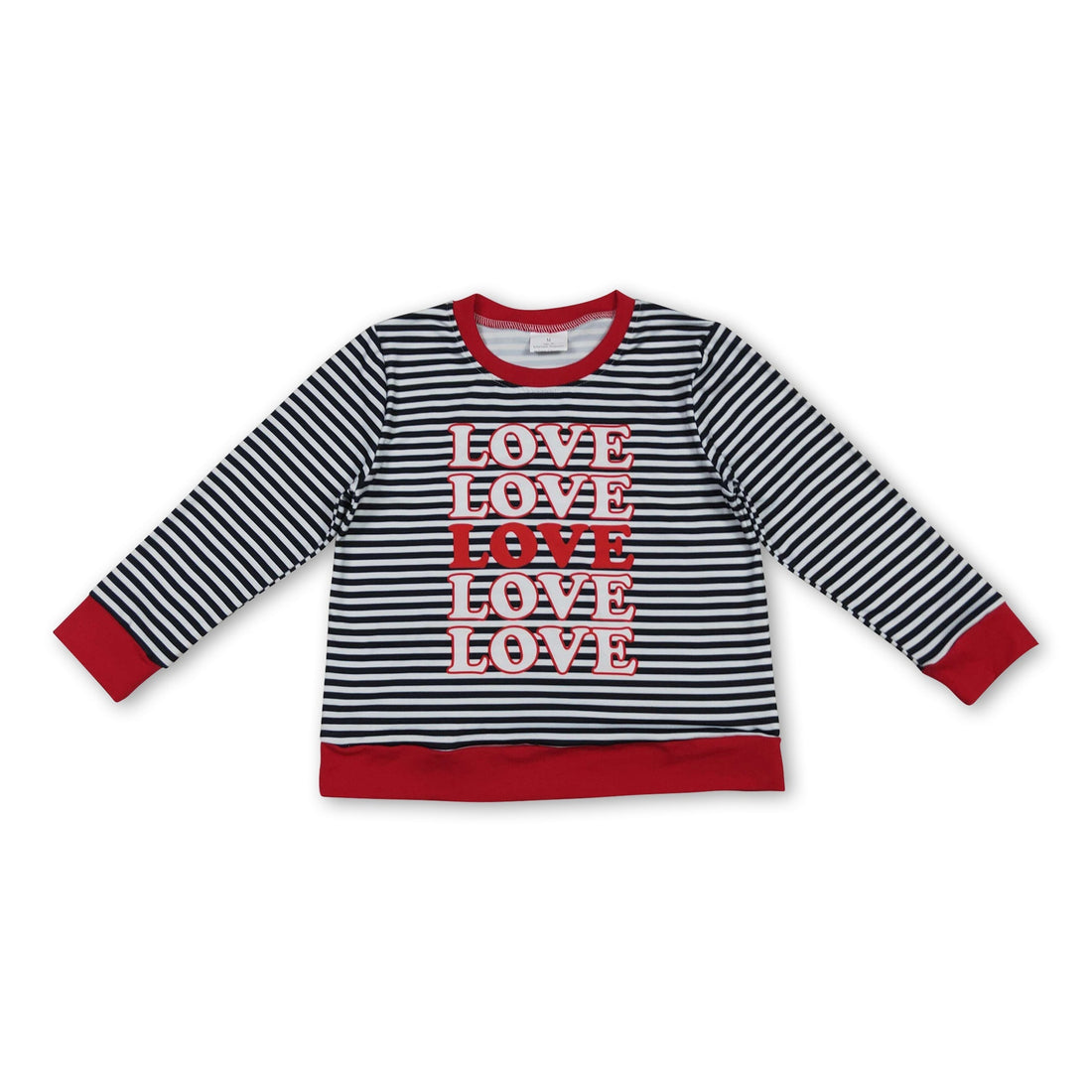 Long sleeves stripe love baby kids Valentine&