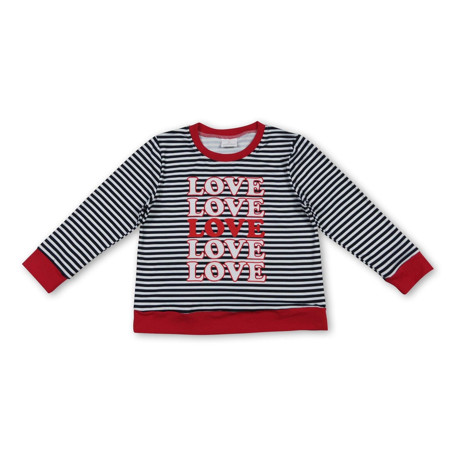 Long sleeves stripe love baby kids Valentine&