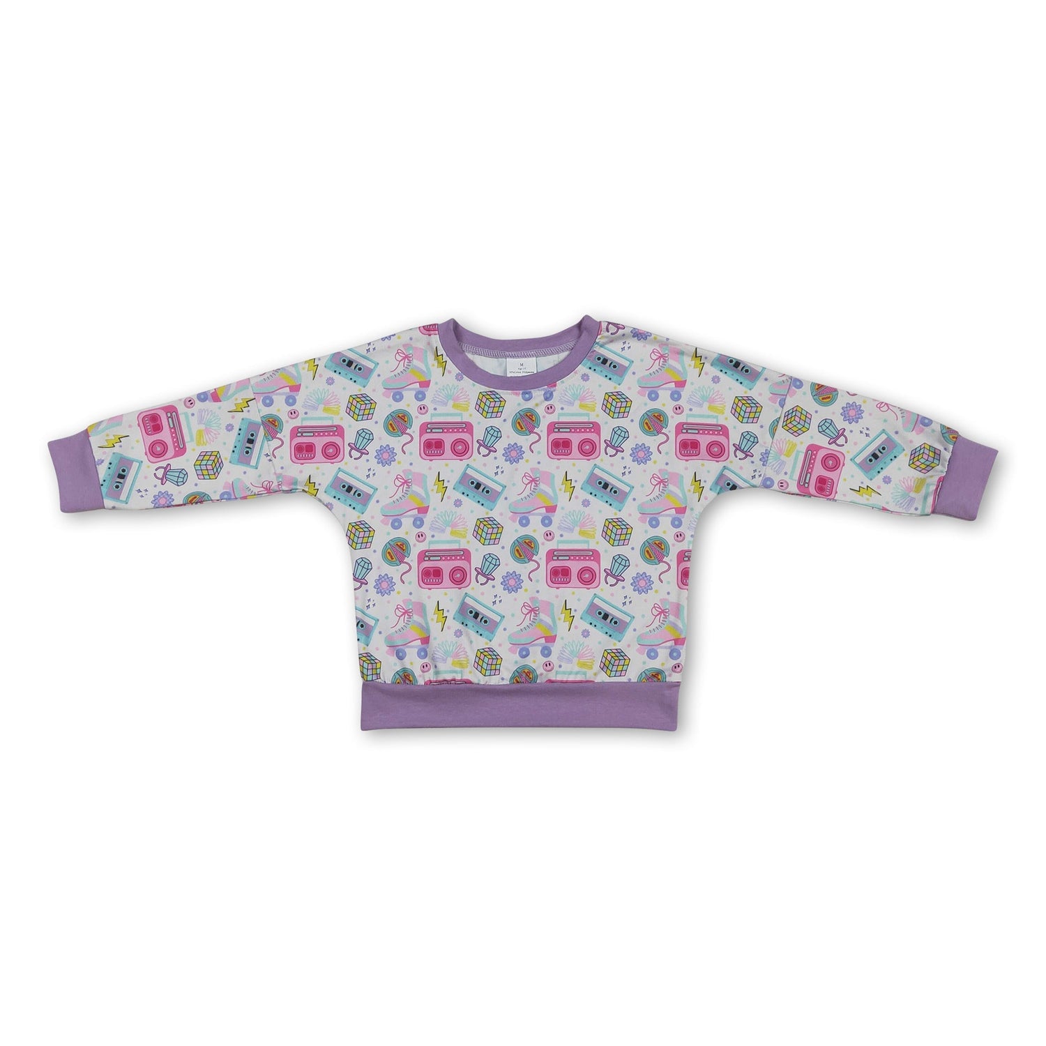 Long sleeves skates music kids girls shirt