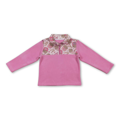 Pink fries long sleeves kids girls Valentine&
