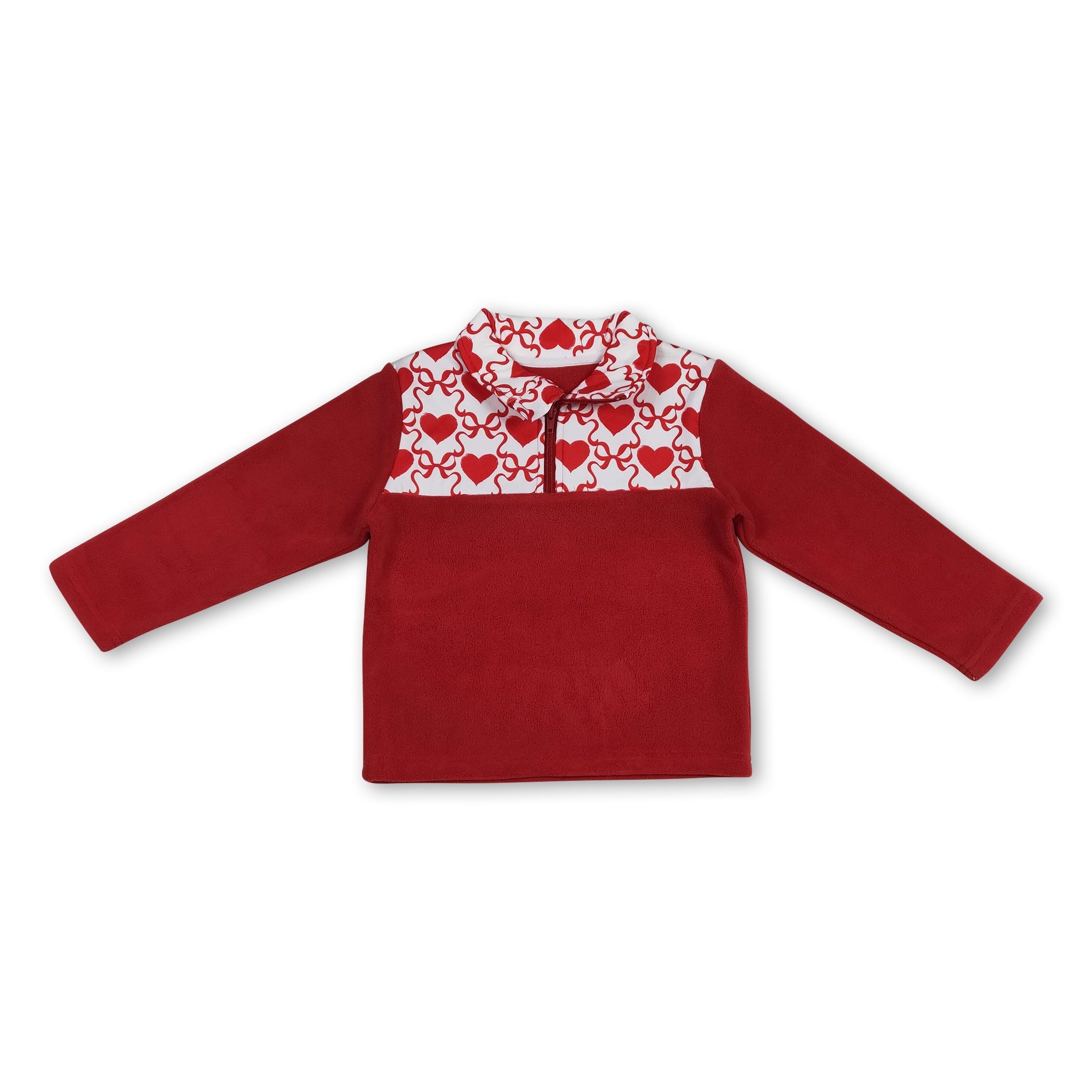Red heart bow kids girls Valentine&