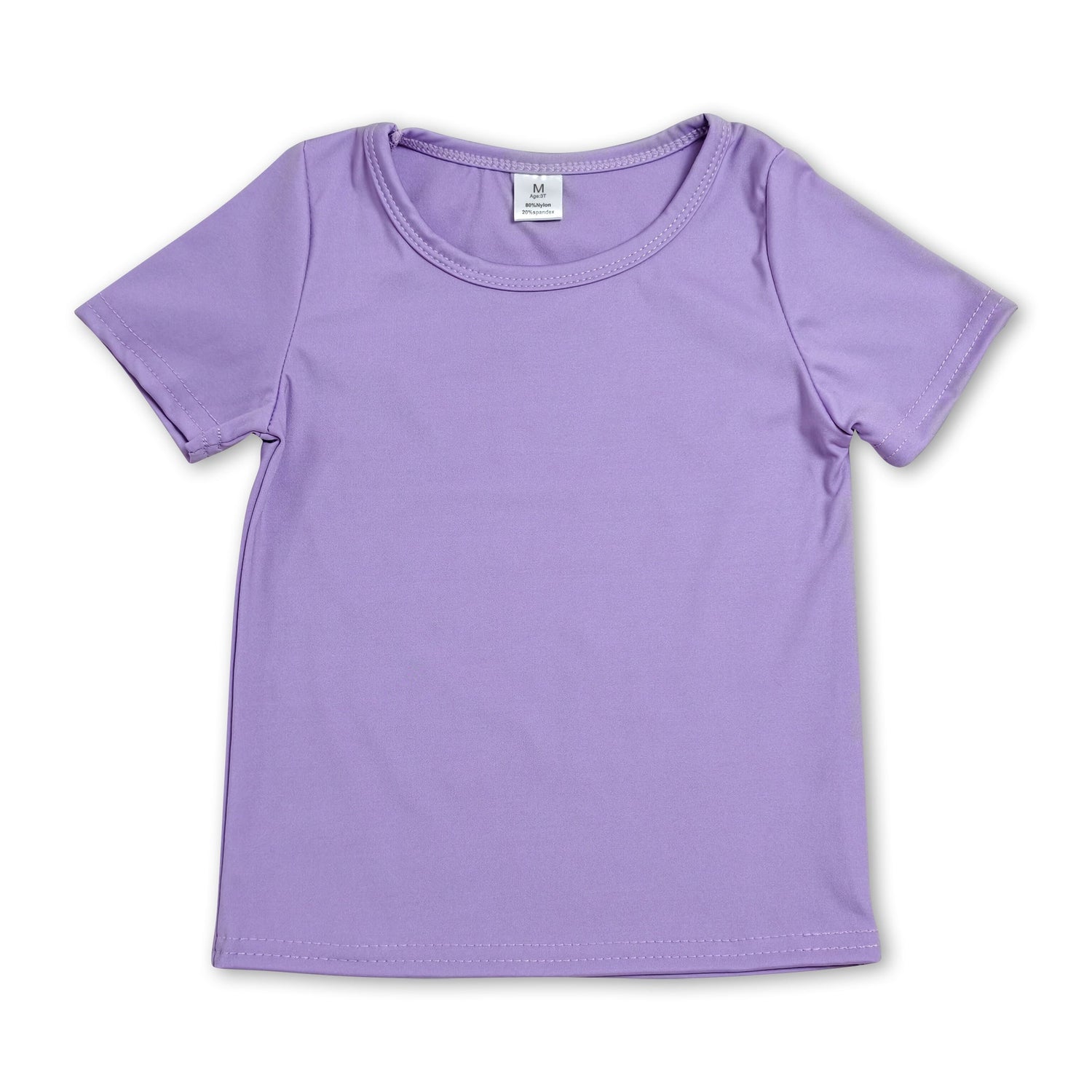 Short sleeves purple kids girls summer yoga active top
